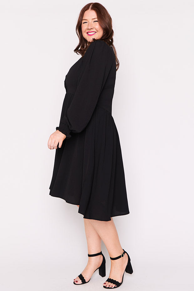 Harlow Black Dress – Black shirt dress