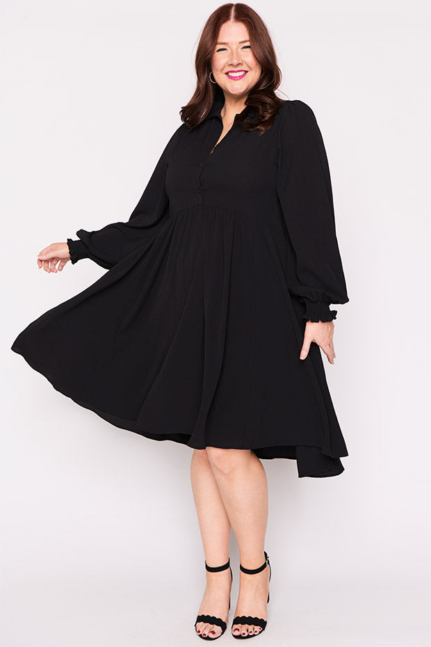 Harlow Black Dress – Black shirt dress