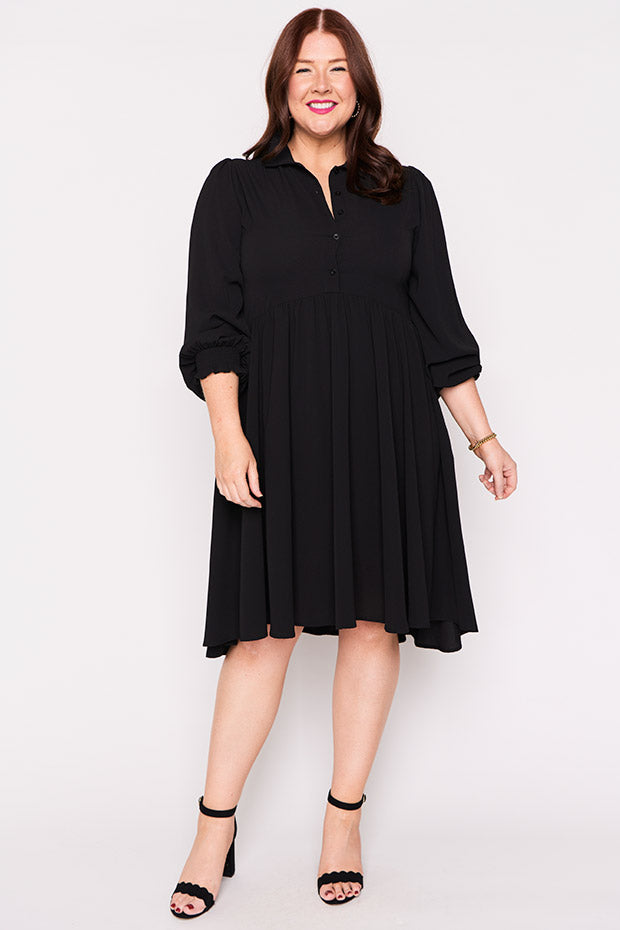 Harlow Black Dress – Black shirt dress