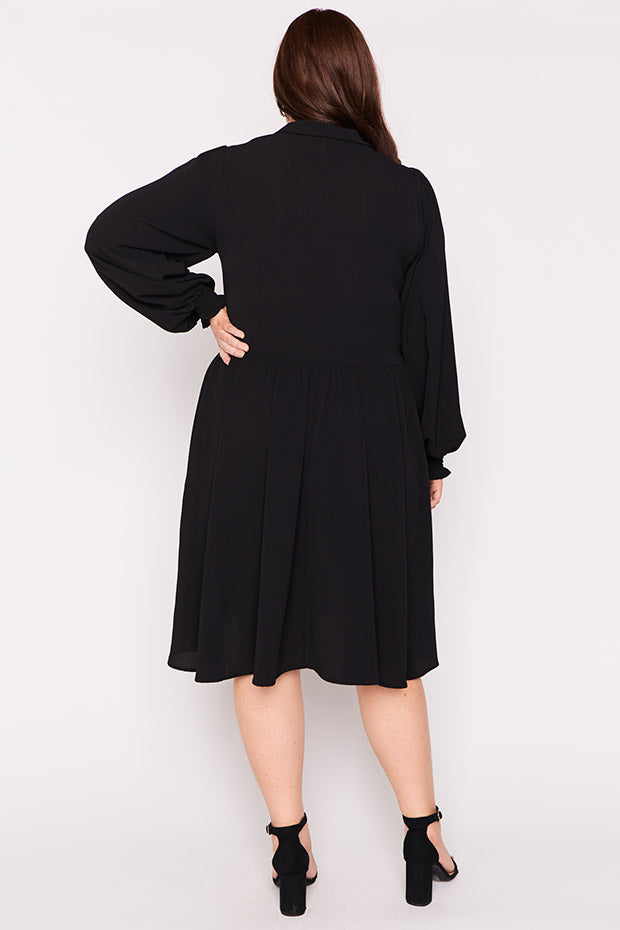 Harlow Black Dress – Black shirt dress