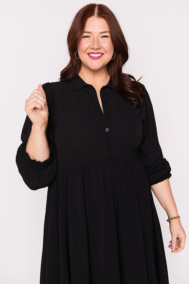 Harlow Black Dress – Black shirt dress
