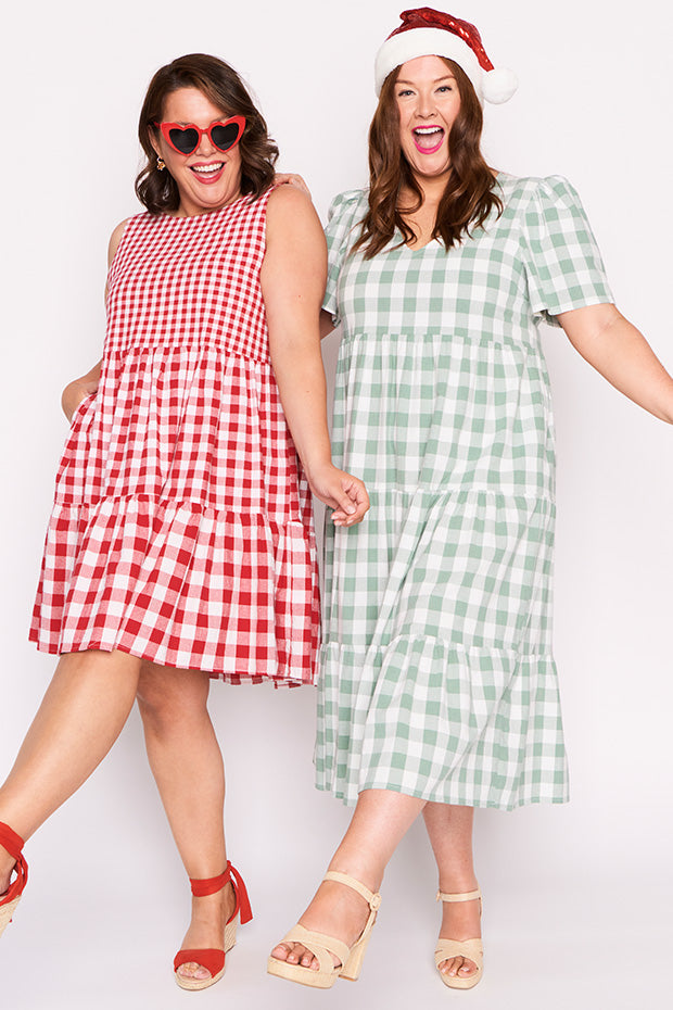 Joey Red Gingham Dress – Red Gingham knee length dress