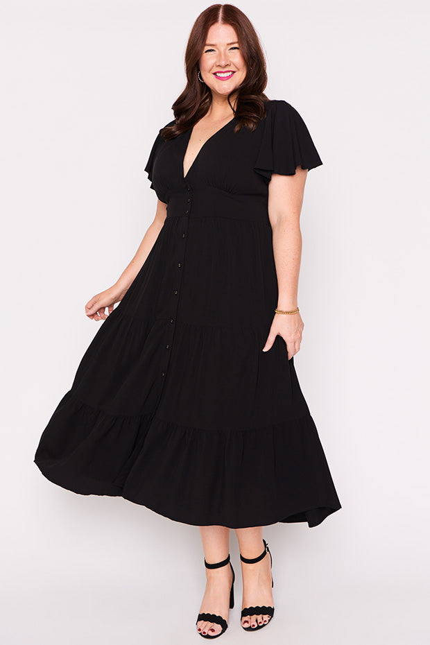 Heather Black Dress – Black midi dress