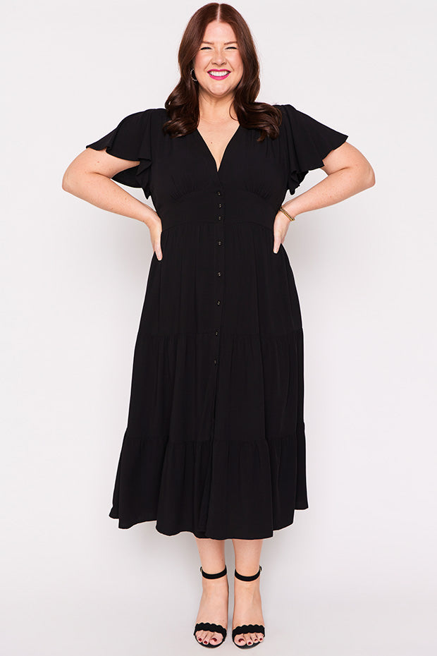 Heather Black Dress – Black midi dress