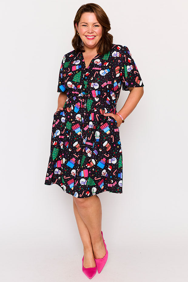 Siena Jolly Christmas Dress – Jolly Christmas knee length dress
