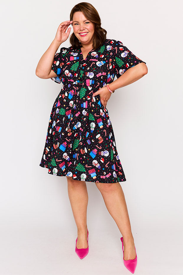 Siena Jolly Christmas Dress – Jolly Christmas knee length dress