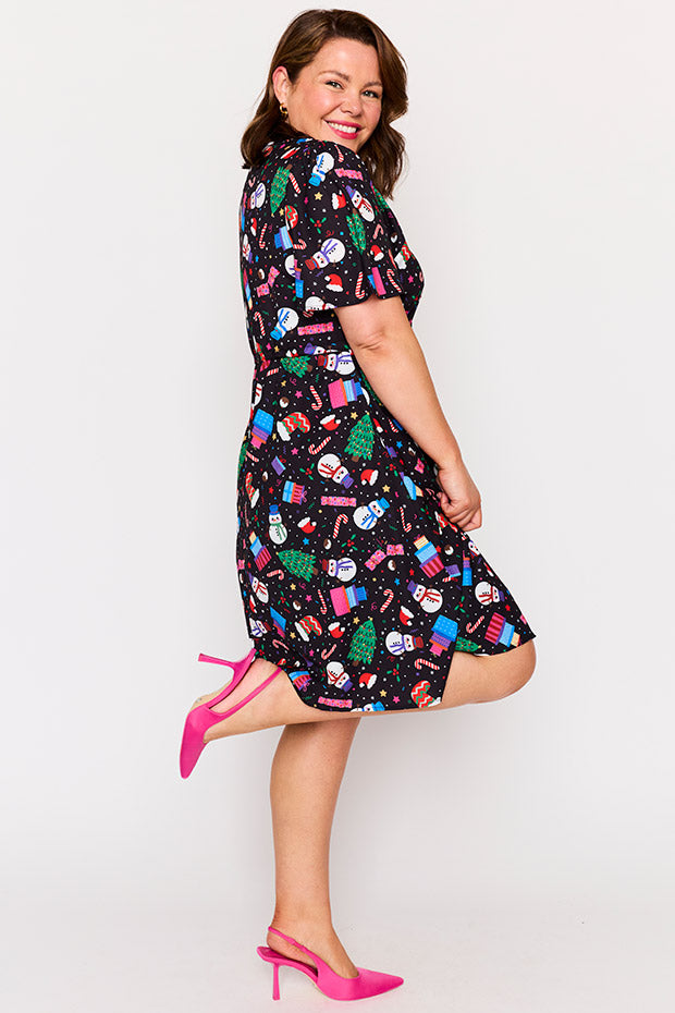 Siena Jolly Christmas Dress – Jolly Christmas knee length dress