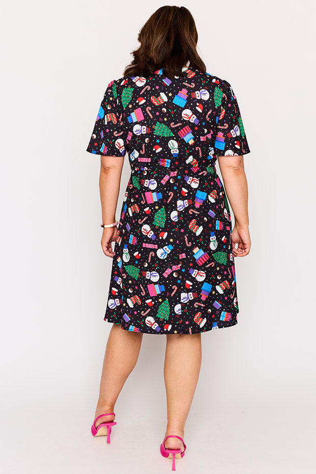 Siena Jolly Christmas Dress – Jolly Christmas knee length dress