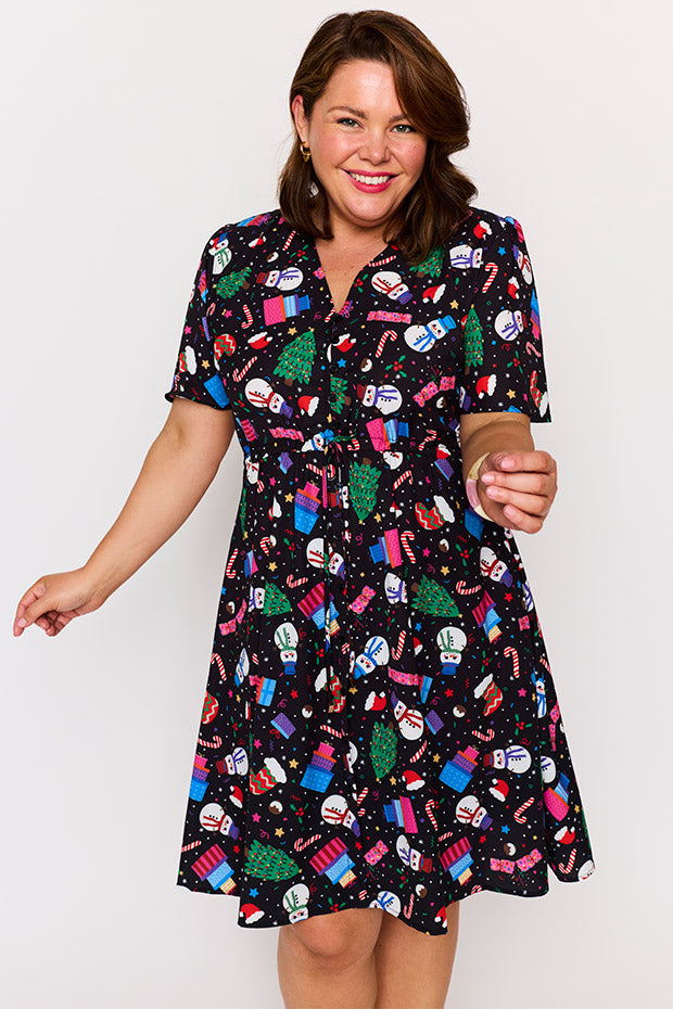 Siena Jolly Christmas Dress – Jolly Christmas knee length dress