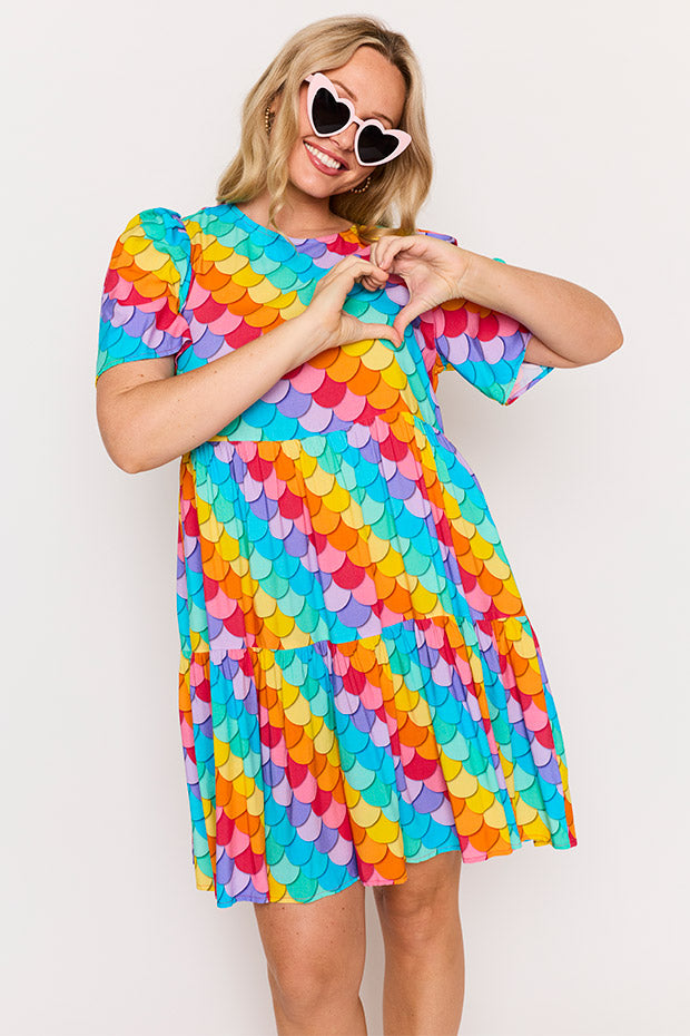 Izzie Rainbow Mermaid Dress – Rainbow Mermaid mini dress