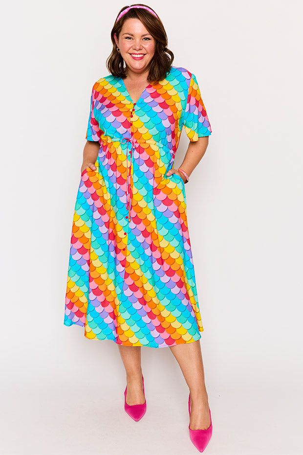 Michelle Rainbow Mermaid Dress – Rainbow Mermaid midi dress