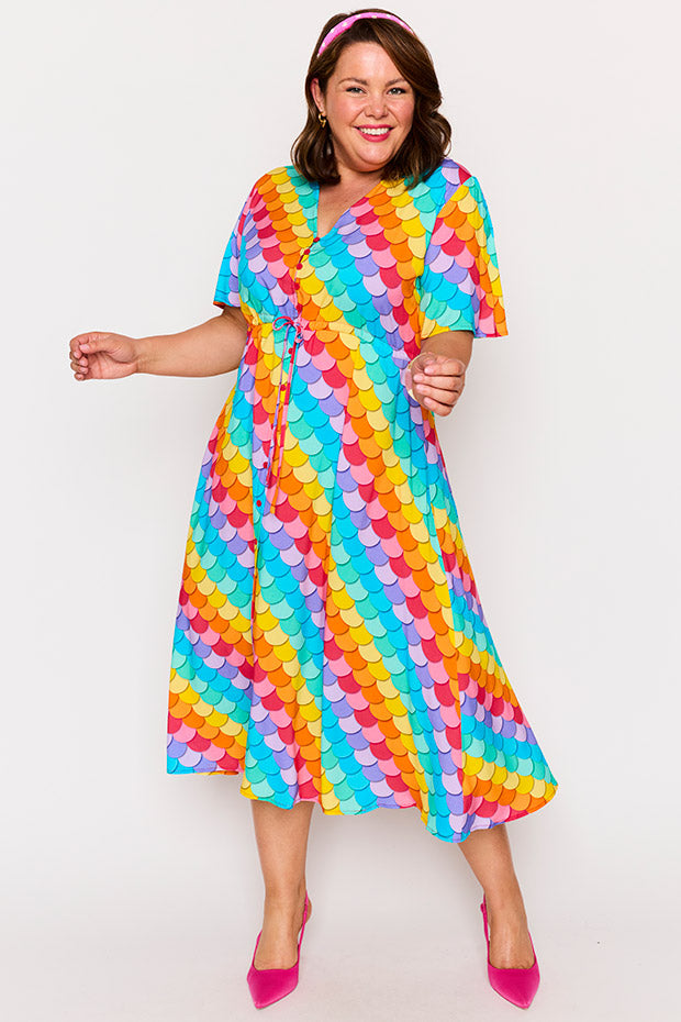 Michelle Rainbow Mermaid Dress – Rainbow Mermaid midi dress
