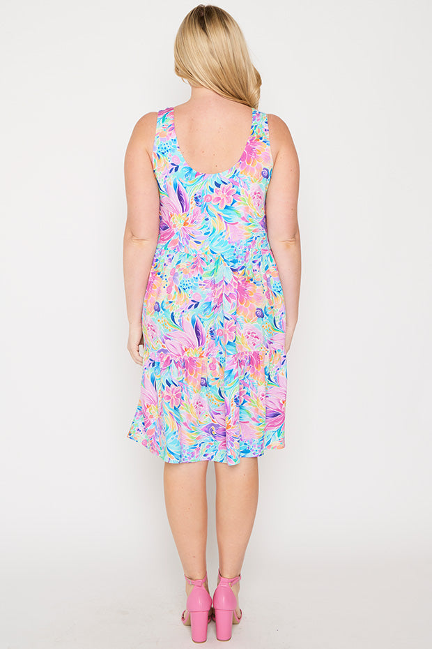 Kiana Rainbow Bloom Dress – Rainbow Bloom knee length dress