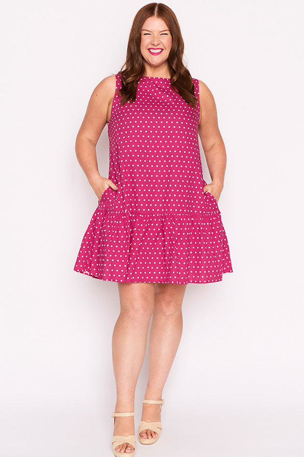 Andi Magenta Spot Dress – Magenta Spot mini dress