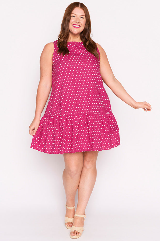 Andi Magenta Spot Dress – Magenta Spot mini dress