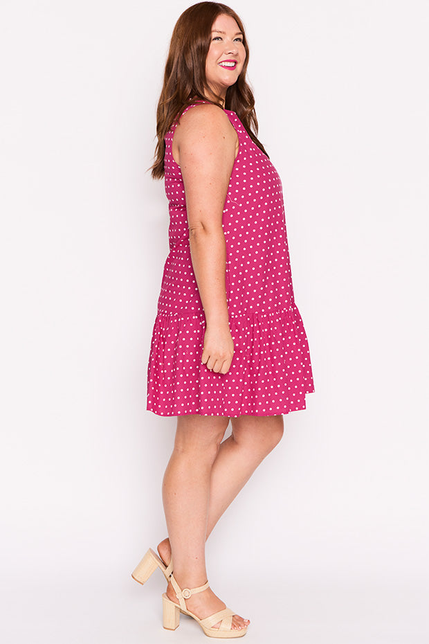 Andi Magenta Spot Dress – Magenta Spot mini dress