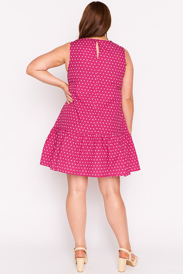 Andi Magenta Spot Dress – Magenta Spot mini dress