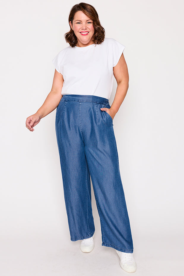 Talitha Chambray Pant – Chambray wide leg pants
