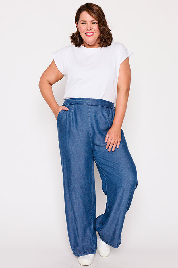 Talitha Chambray Pant – Chambray wide leg pants
