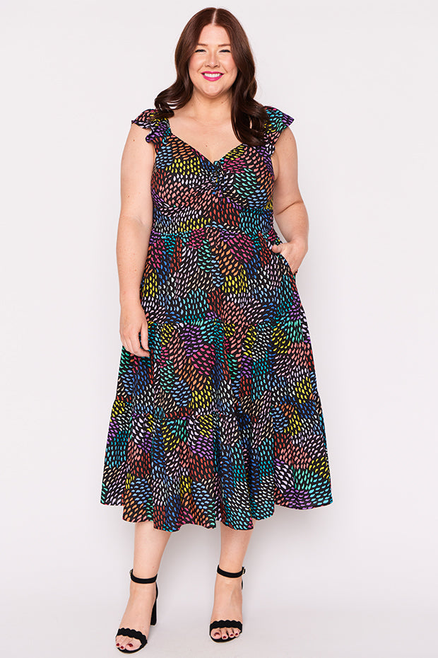 Baxter Rainbow Waves Dress – Rainbow Waves midi dress