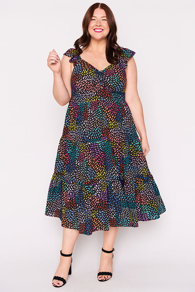 Baxter Rainbow Waves Dress – Rainbow Waves midi dress
