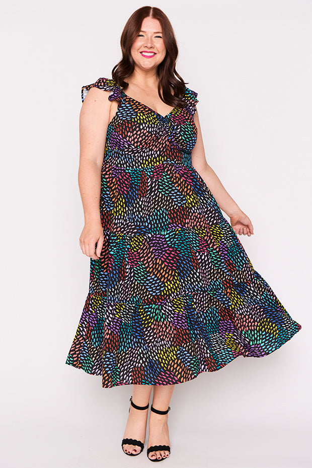 Baxter Rainbow Waves Dress – Rainbow Waves midi dress