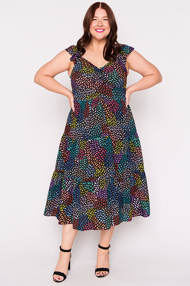 Baxter Rainbow Waves Dress – Rainbow Waves midi dress