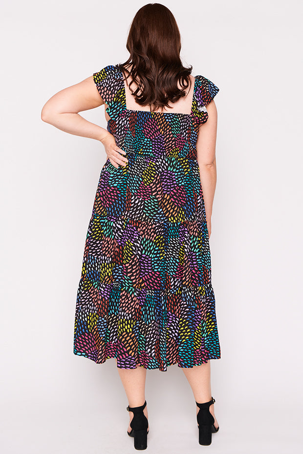 Baxter Rainbow Waves Dress – Rainbow Waves midi dress