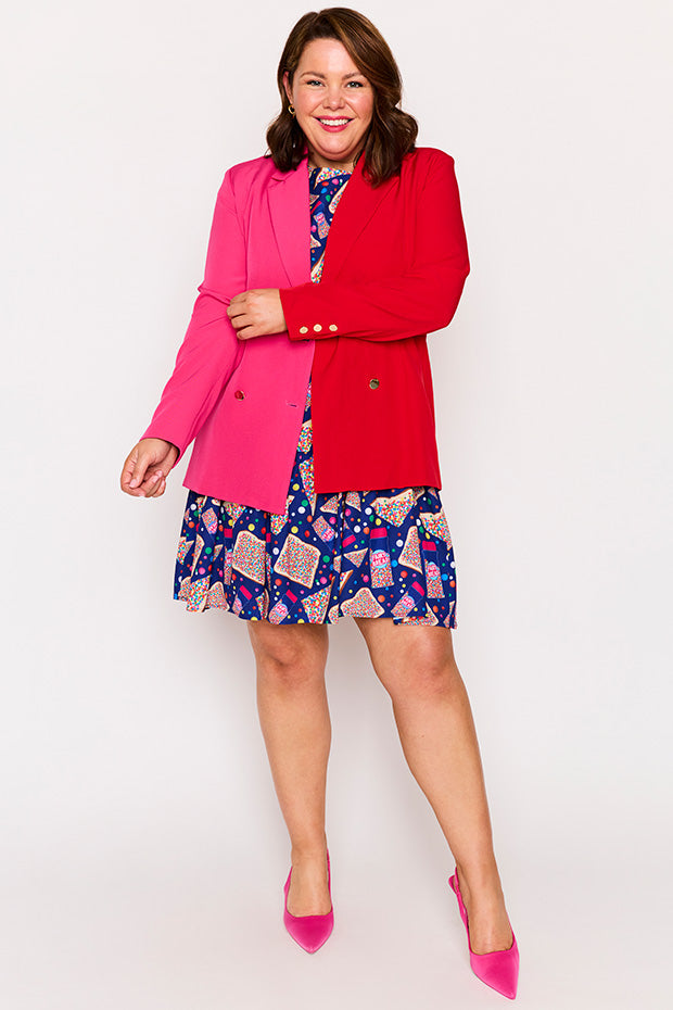 Claire Pink & Red Blazer – Pink & Red blazer