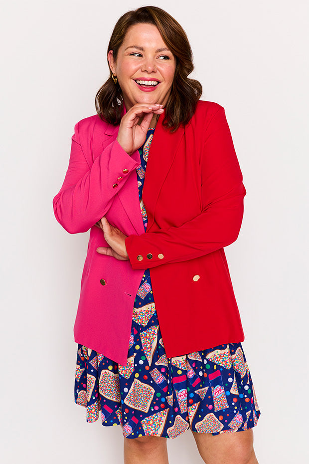 Claire Pink & Red Blazer – Pink & Red blazer