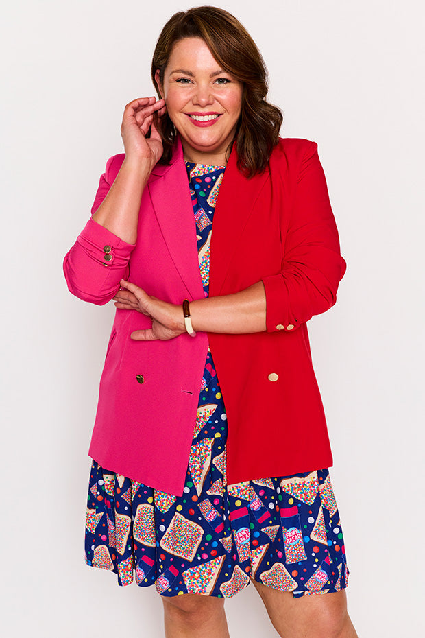 Claire Pink & Red Blazer – Pink & Red blazer