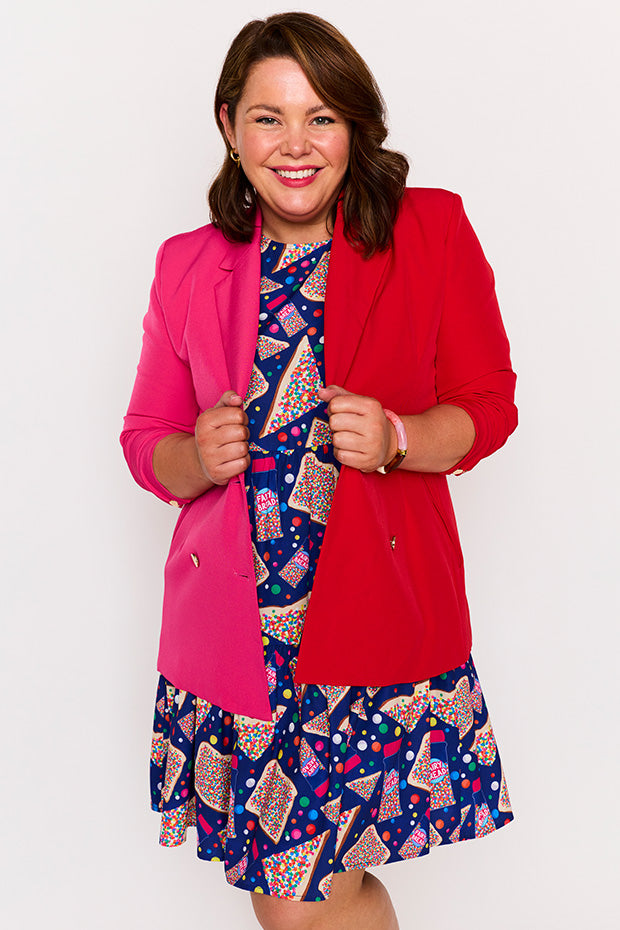 Claire Pink & Red Blazer – Pink & Red blazer