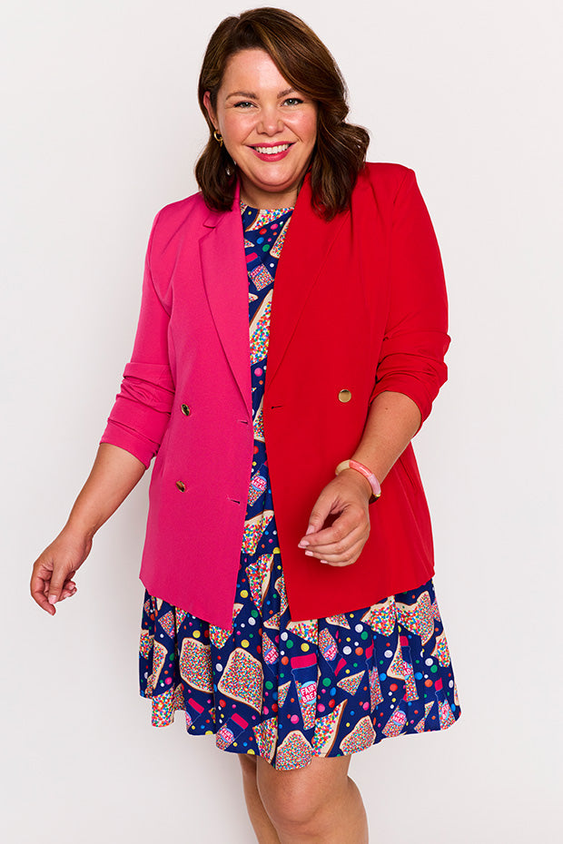 Claire Pink & Red Blazer – Pink & Red blazer