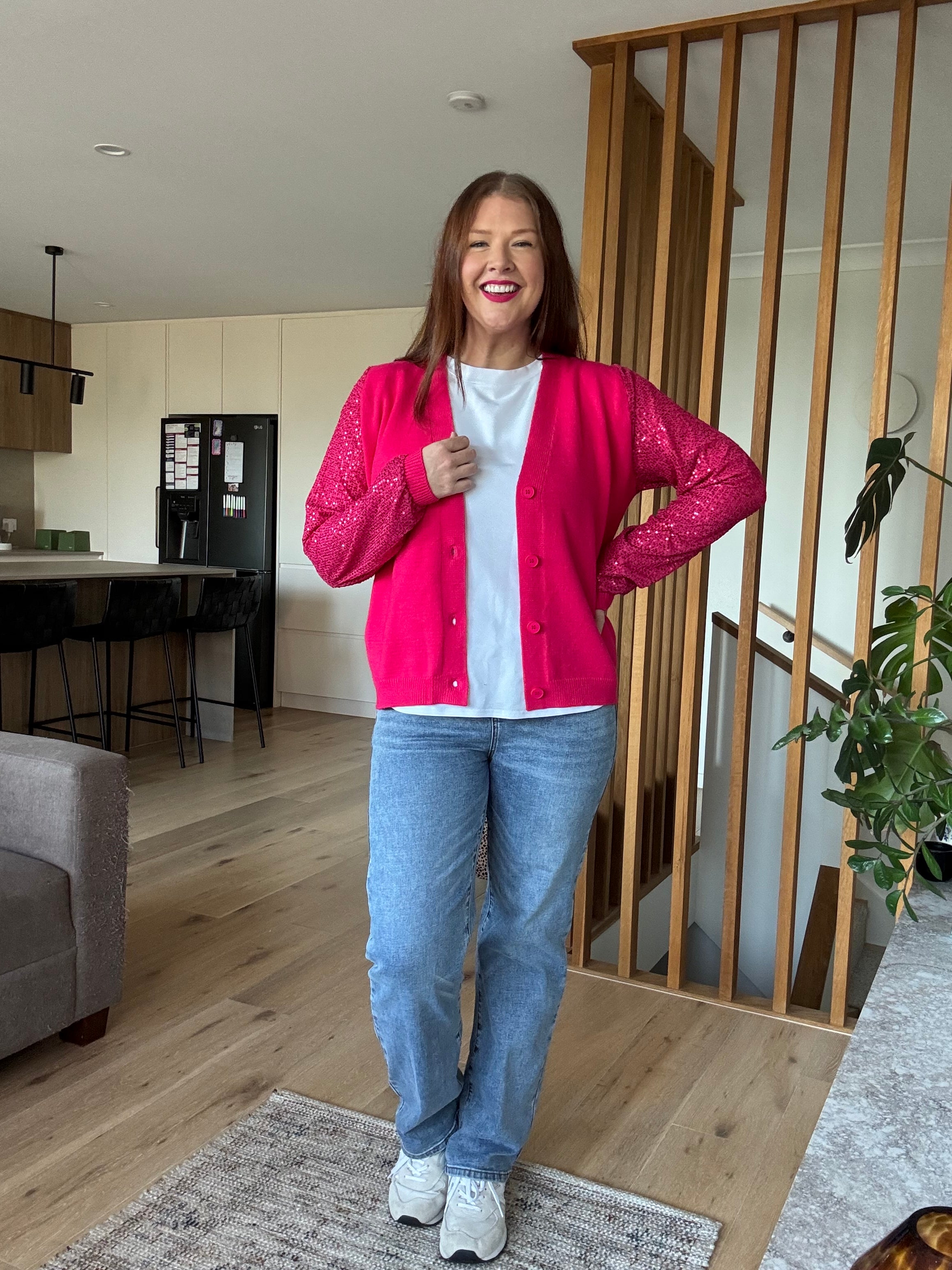 Sloane Pink Cardi – Pink knit jumper