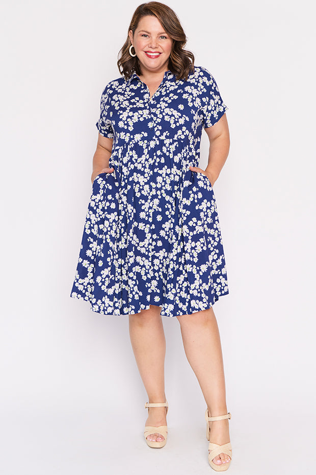 Kimba Blue Petal Whimsy Dress – Blue Petal Whimsy shirt dress