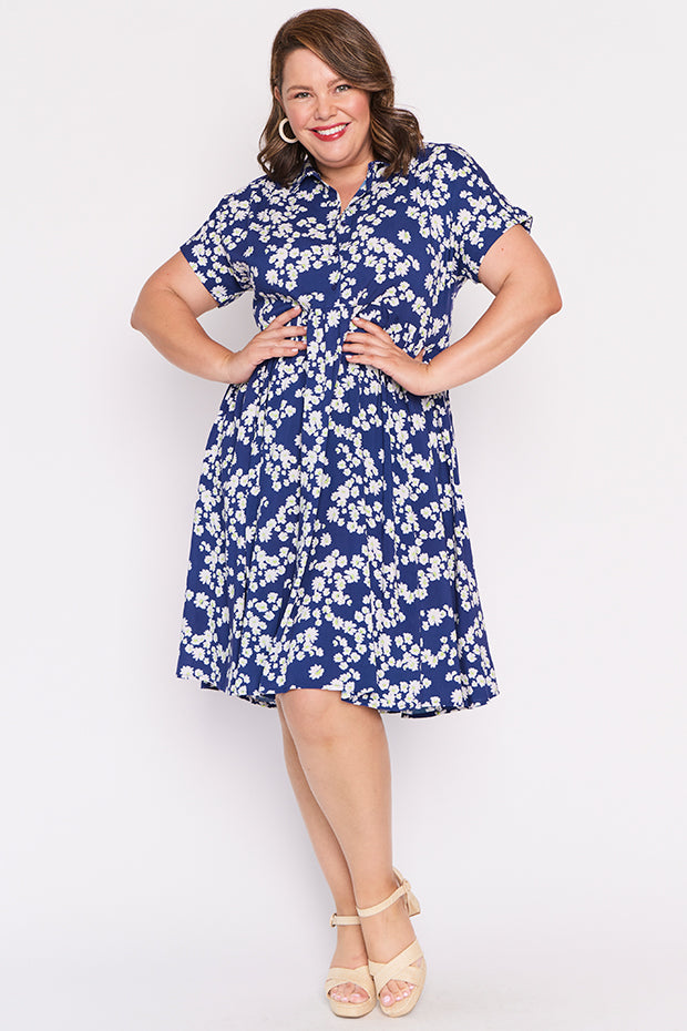 Kimba Blue Petal Whimsy Dress – Blue Petal Whimsy shirt dress