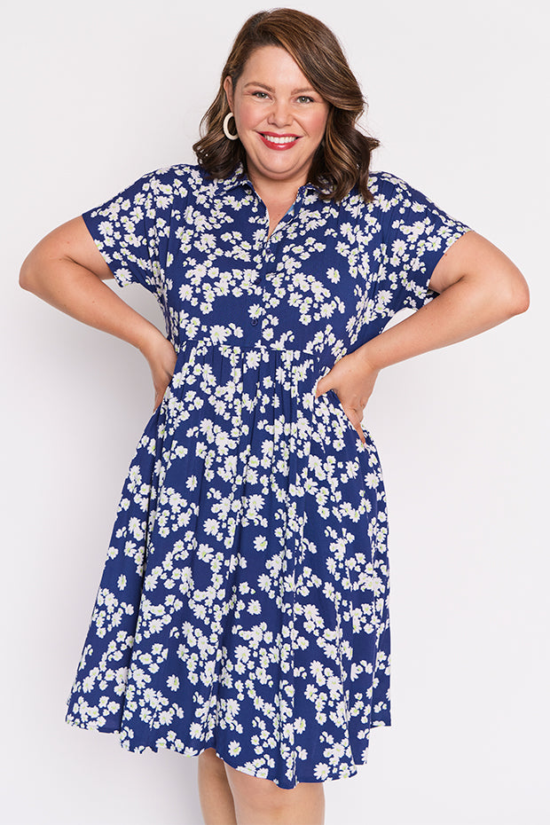 Kimba Blue Petal Whimsy Dress – Blue Petal Whimsy shirt dress