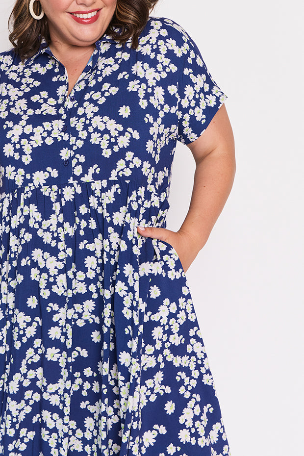 Kimba Blue Petal Whimsy Dress – Blue Petal Whimsy shirt dress