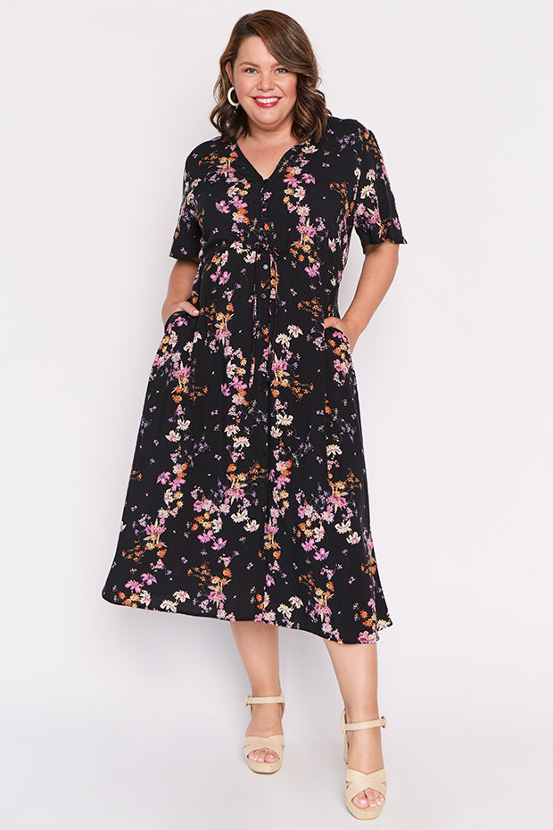 Michelle Sunset Shadow Dress – Sunset Shadow midi dress
