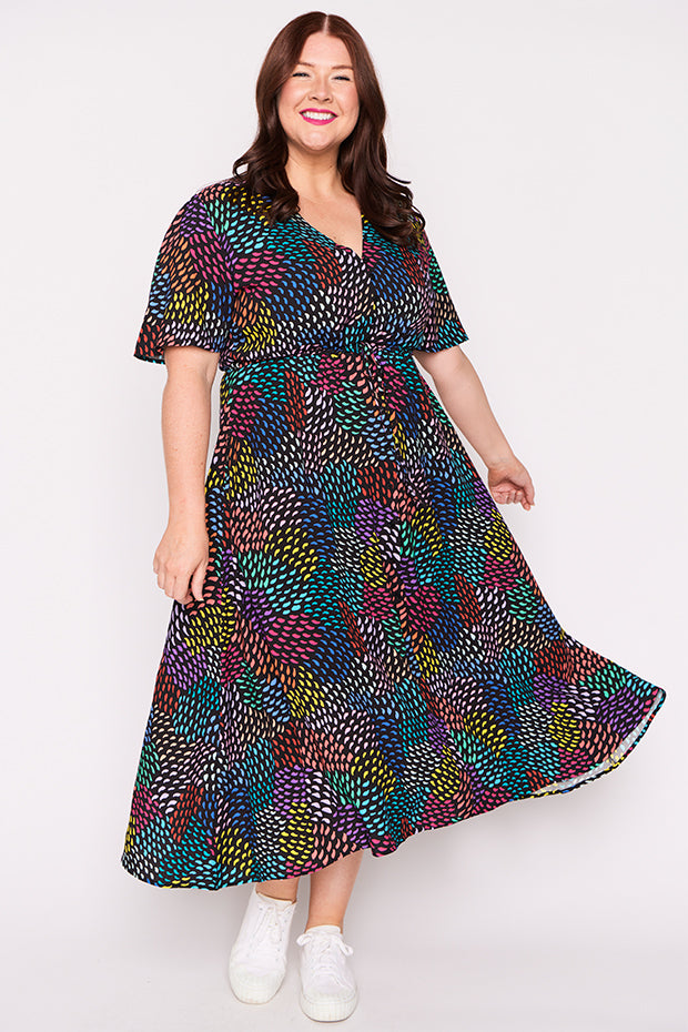 Michelle Rainbow Waves Dress – Rainbow Waves midi dress