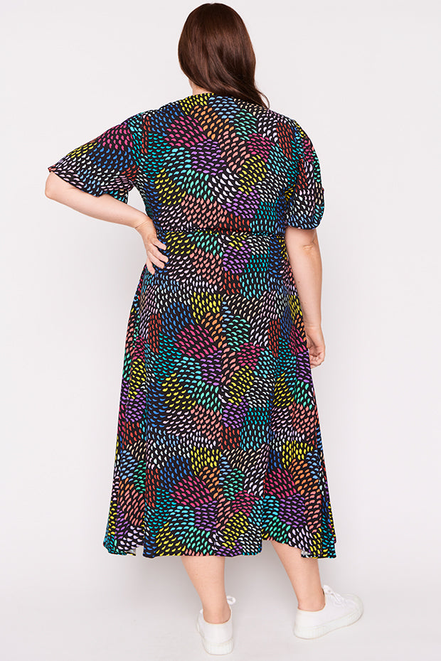 Michelle Rainbow Waves Dress – Rainbow Waves midi dress