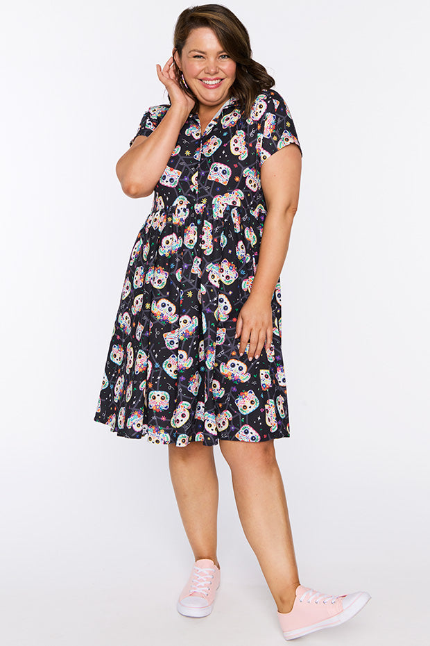 Frankie Sugar Skull Pets Dress – Sugar Skull Pets shirt dress