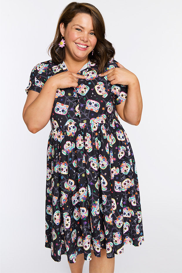 Frankie Sugar Skull Pets Dress – Sugar Skull Pets shirt dress