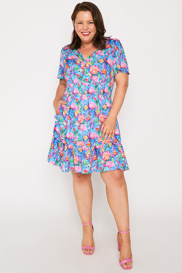 Layla Flamingo Oasis Dress – Flamingo Oasis knee length dress