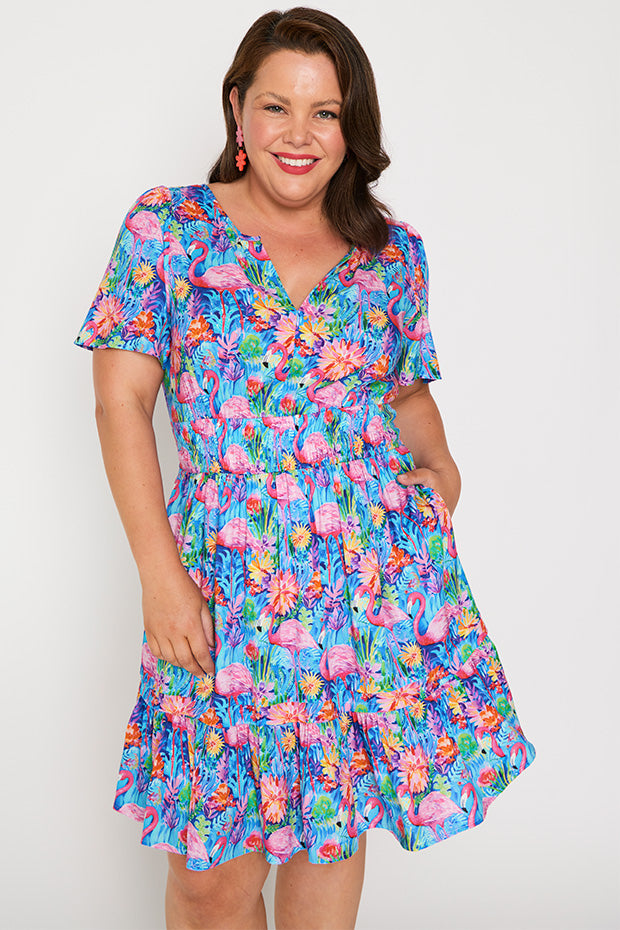 Layla Flamingo Oasis Dress – Flamingo Oasis knee length dress