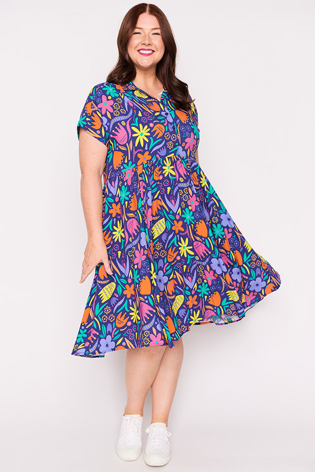 Kimba Springtime Flowers Dress – Springtime Flowers shirt dress