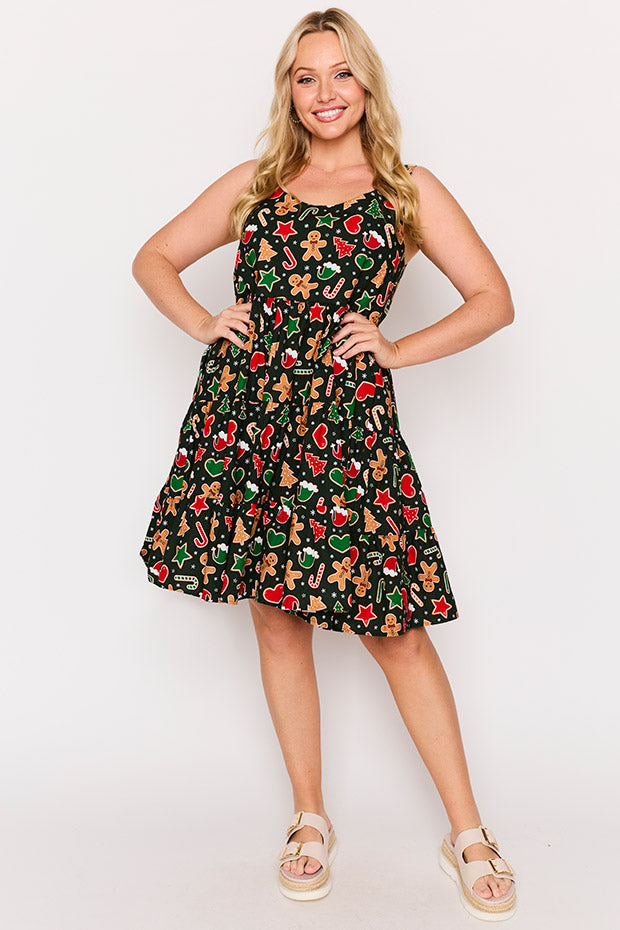 Dorothy Gingerbread Cookie Christmas Dress – Gingerbread Cookie Christmas mini dress