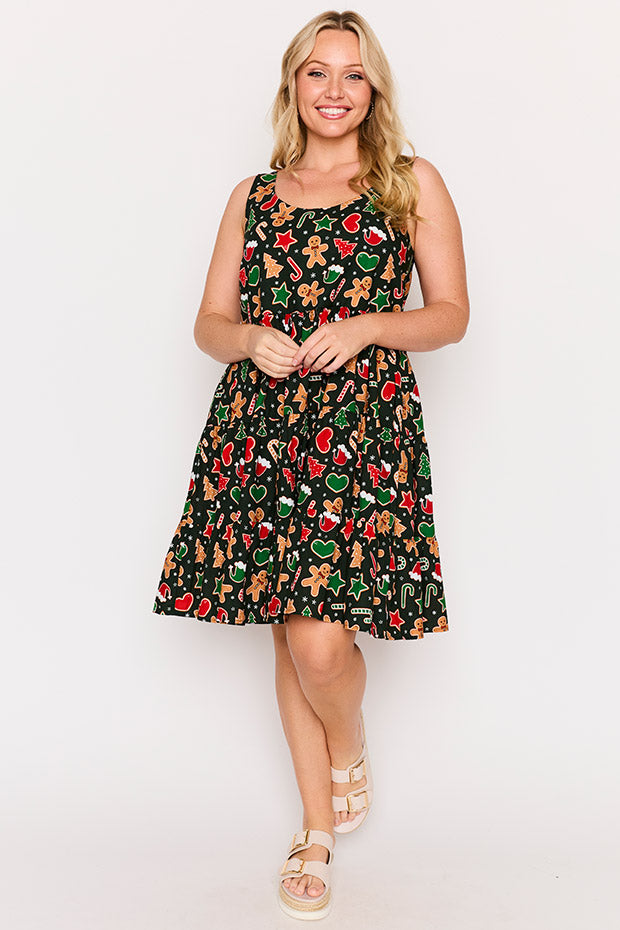 Dorothy Gingerbread Cookie Christmas Dress – Gingerbread Cookie Christmas mini dress