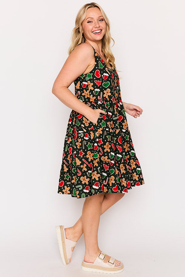 Dorothy Gingerbread Cookie Christmas Dress – Gingerbread Cookie Christmas mini dress