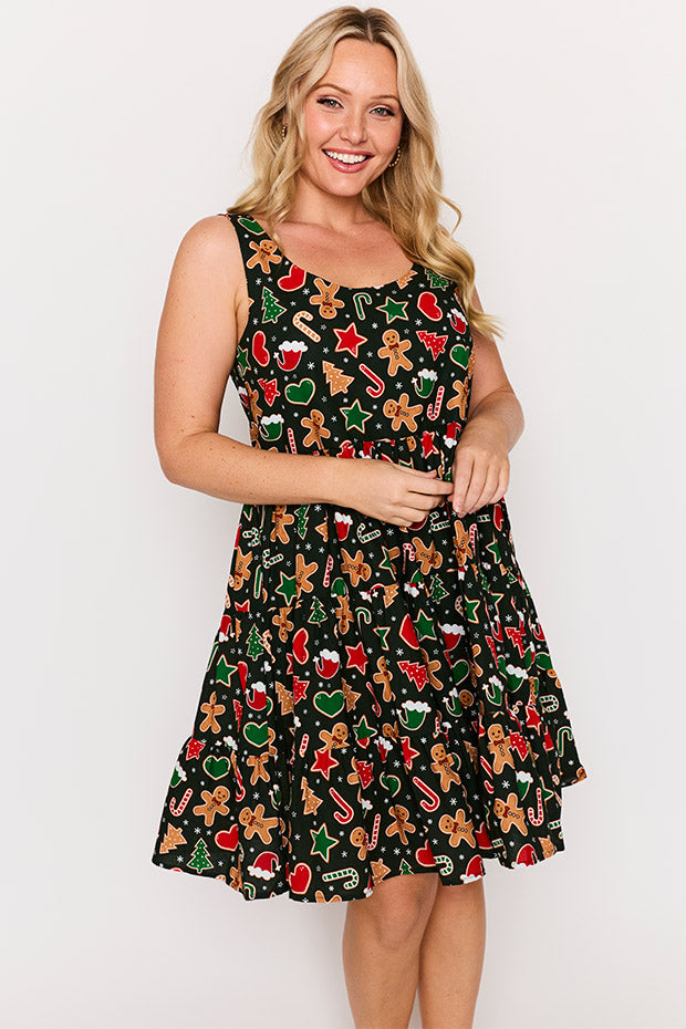 Dorothy Gingerbread Cookie Christmas Dress – Gingerbread Cookie Christmas mini dress